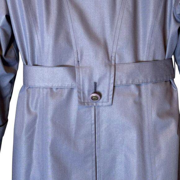 Vintage London Fog Trench Coat Rare Cornflower Blue Lined Women’s 8P USA 80s 90s - Picture 14 of 16